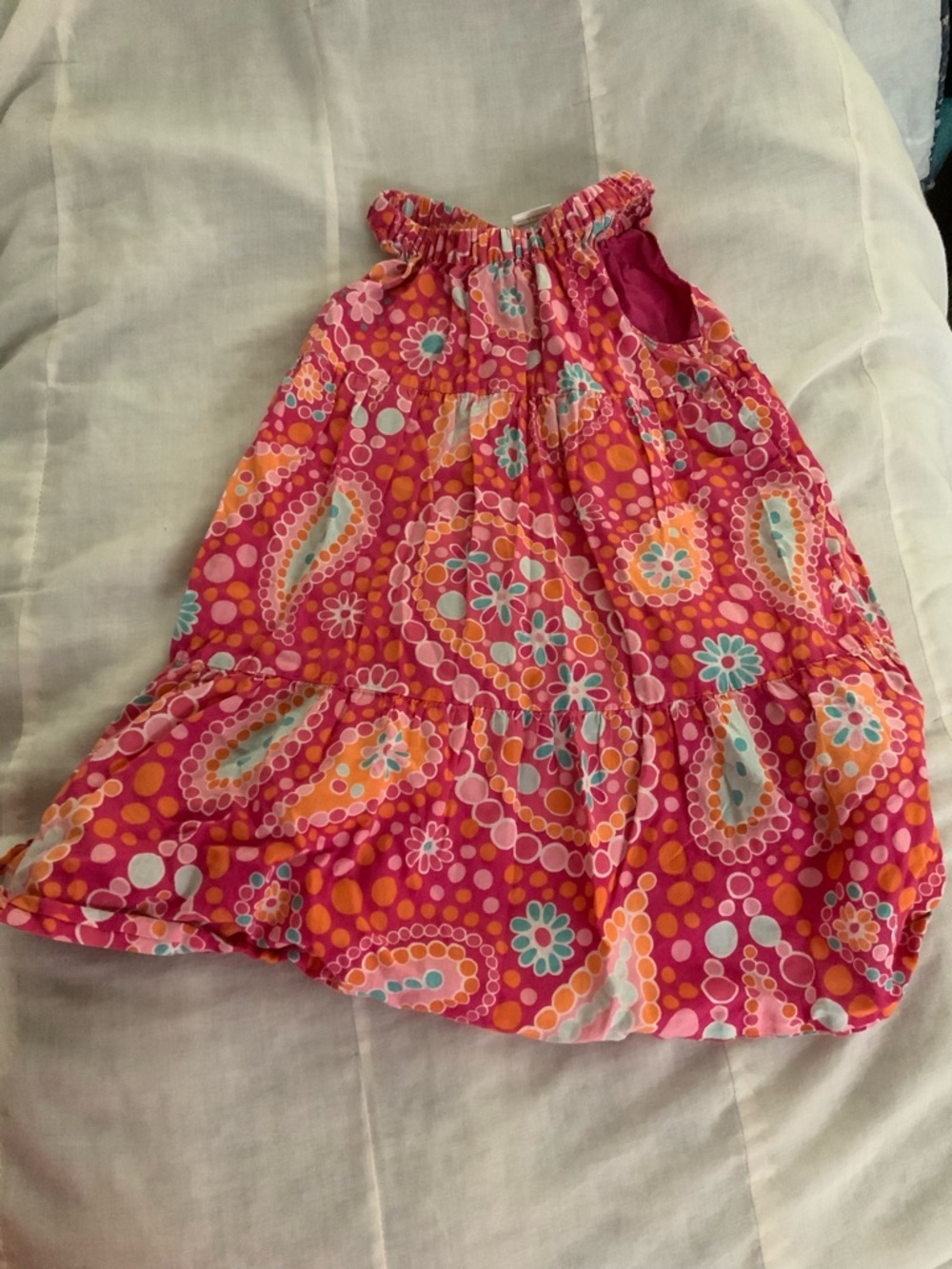 Vintage Y2K GYMBOREE Sz 3T Spring Sparkle Pink Paisley Summer Dress 100% Cotton